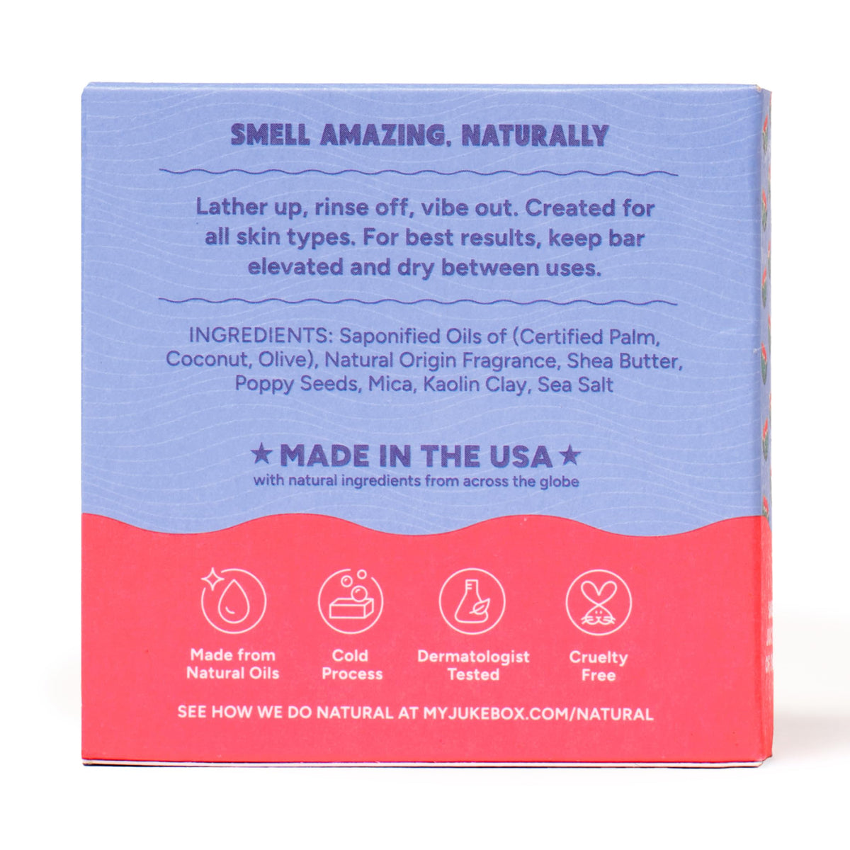 JUKEBOX label close-up highlighting scent names and ingredient transparency