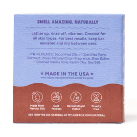 JUKEBOX rich creamy lather on hand demonstrating gentle cleansing benefit
