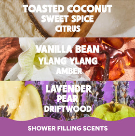 JUKEBOX Mystic Lavender soap texture swipe on skin, soothing lavender benefit