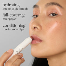 Julep on lips lifestyle image showing natural gloss and polished look
