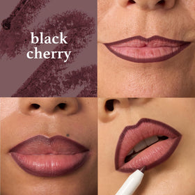 Julep Black Cherry liner tip close-up showing creamy precise application benefit