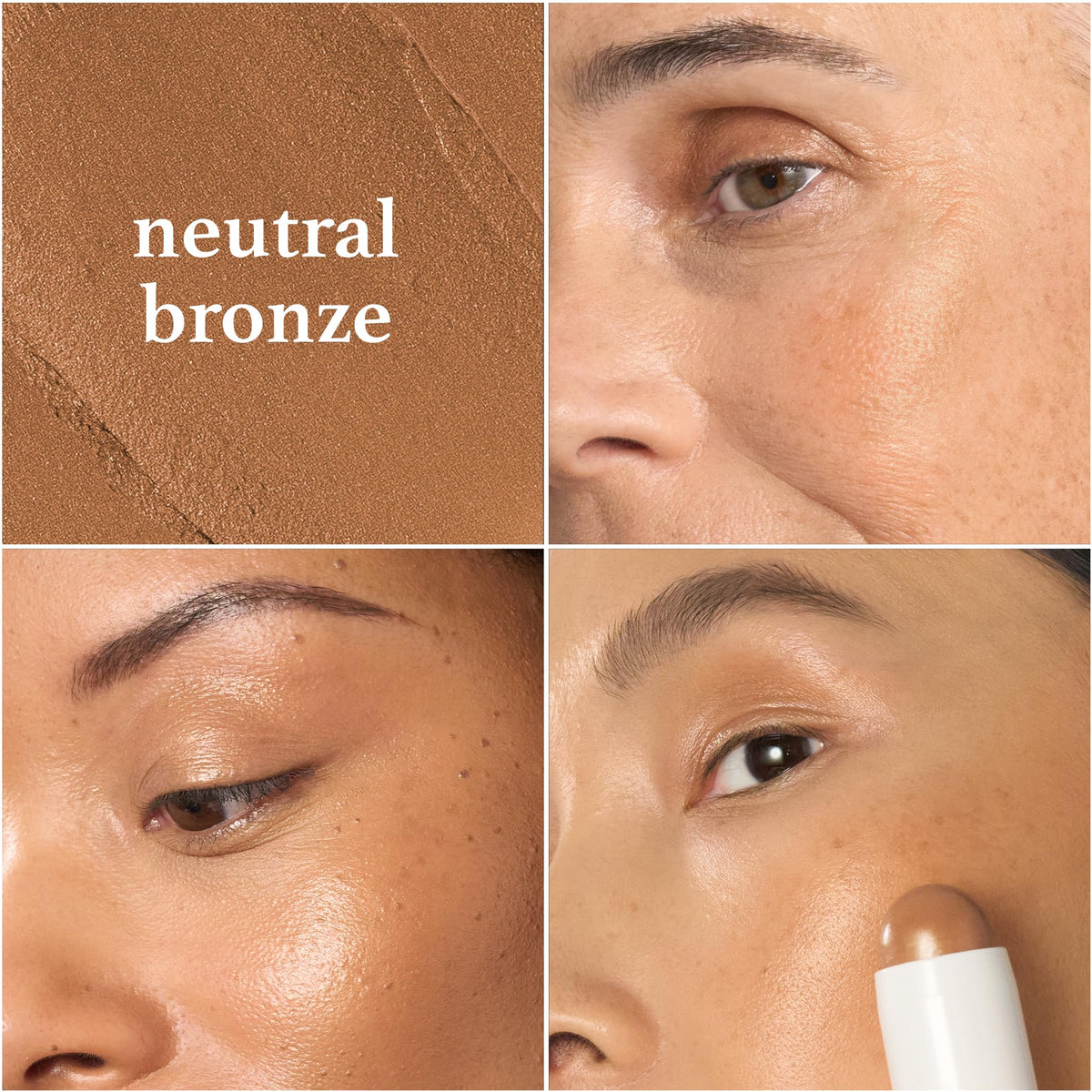 Julep bronzer stick angled application demonstrating no-brush convenience