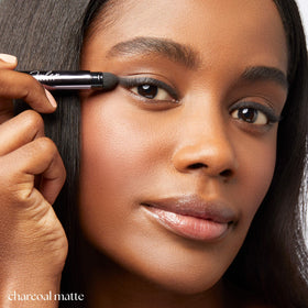 Julep Charcoal Matte applied on eyelid showing crease-resistant finish