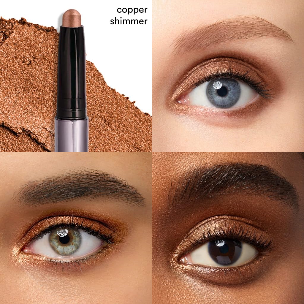 Julep twist-up tip revealing creamy copper pigment for intense payoff