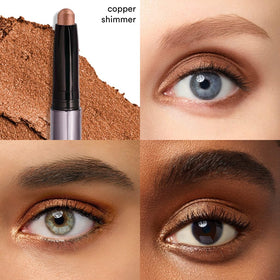 Julep twist-up tip revealing creamy copper pigment for intense payoff