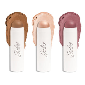Julep front packaging trio showing three color sticks, convenient travel set