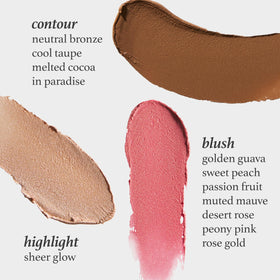Julep bronzer stick inside travel pouch illustrating portability and on-the-go touch-ups benefit