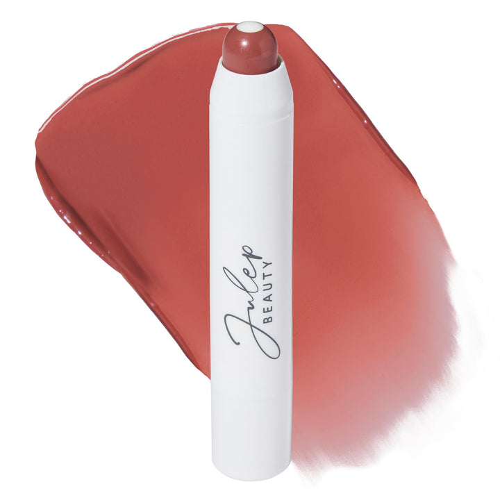 Julep It's Balm front closed showing Cinnamon Raisin shade and portable design benefit