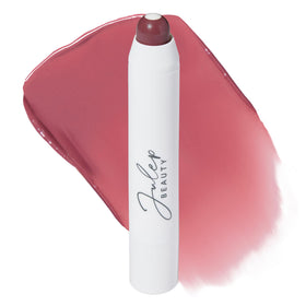 Julep balm front closed showing compact plum color and modern packaging benefit