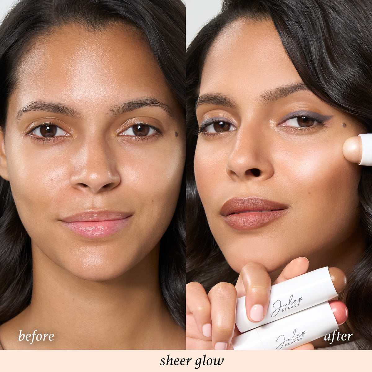Julep highlight applied to lips adding dimension and soft sheen