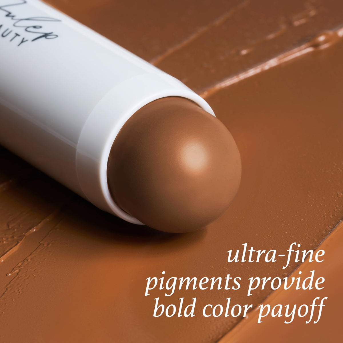 Julep product label close-up highlighting shade name and ingredient benefits