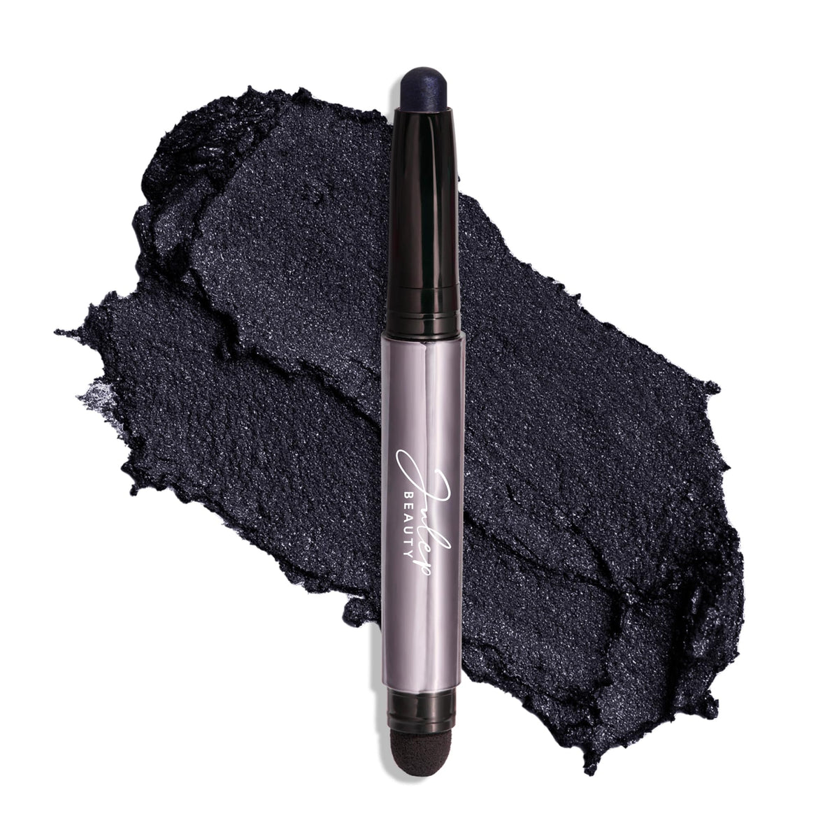 Julep front packaging of Midnight Blue shimmer stick showing product and benefit of portability