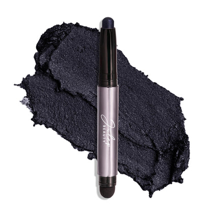 Julep front packaging of Midnight Blue shimmer stick showing product and benefit of portability