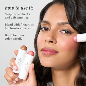julep lip application showing matching tint and buildable color on lips