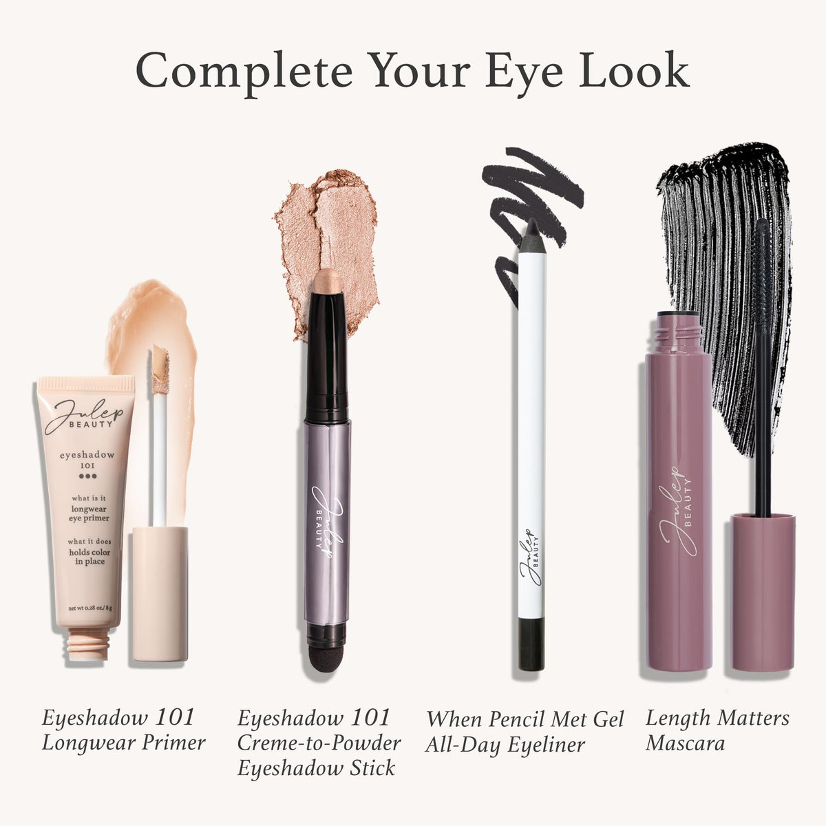 Julep product flatlay with other essentials showing travel convenience