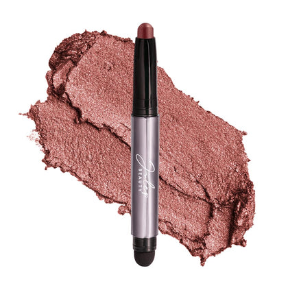 Julep front packaging of Red Wine Shimmer stick showing product and cap benefit long wear