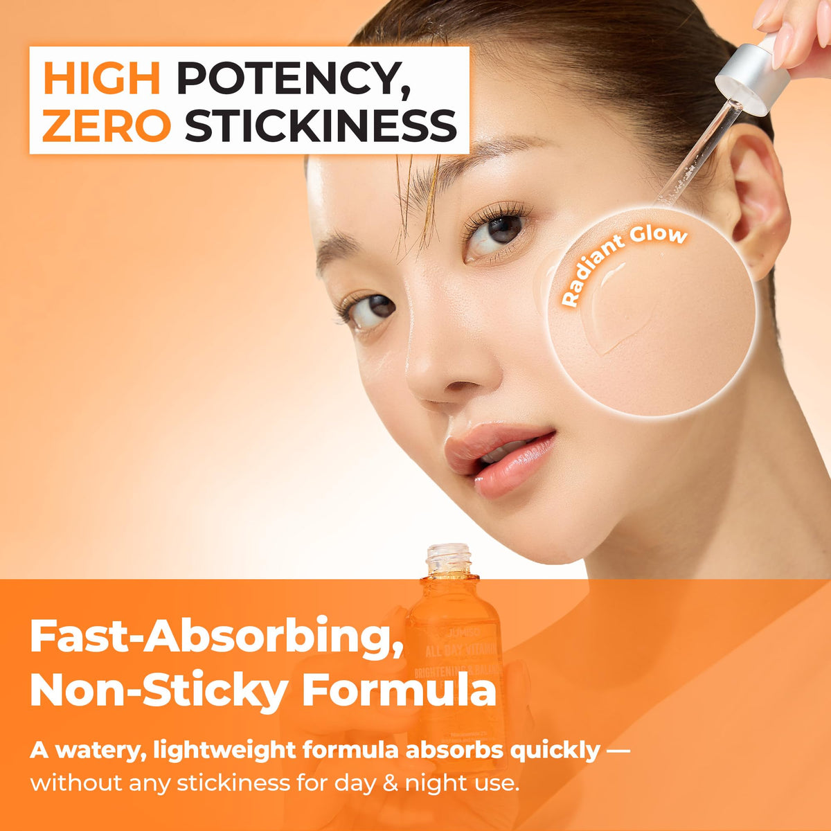 JUMISO absorbed into skin closeup showing non-sticky finish and hydration benefit
