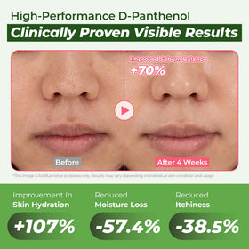 JUMISO ingredient display with ceramides and panthenol emphasizing repair benefits