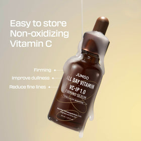 JUMISO 30ml bottle size comparison with coin illustrating portable volume
