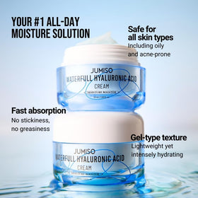 JUMISO cream applied to hand demonstrating quick absorption and smooth finish