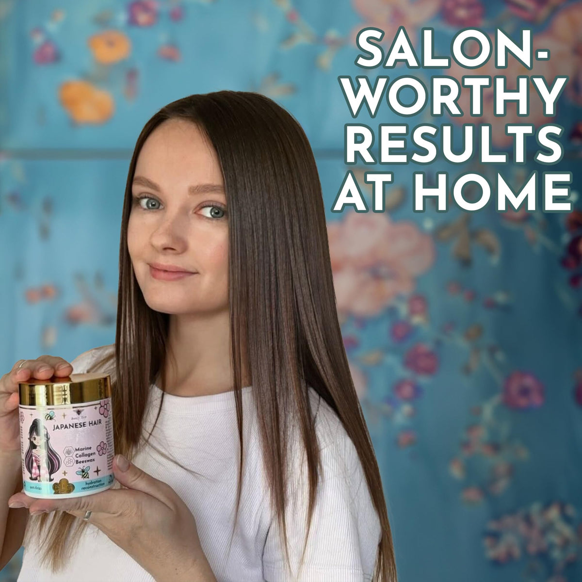 Jumybee being applied to damp hair demonstrating salon use
