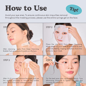 Jung Beauty kit contents arranged flat to display face sheets, neck sheets, and instructions