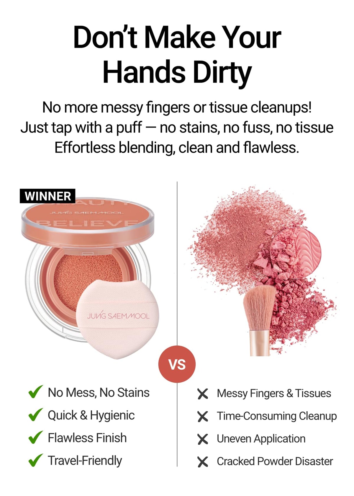 JUNG SAEM MOOL swatch on arm showing buildable dewy rosy color payoff