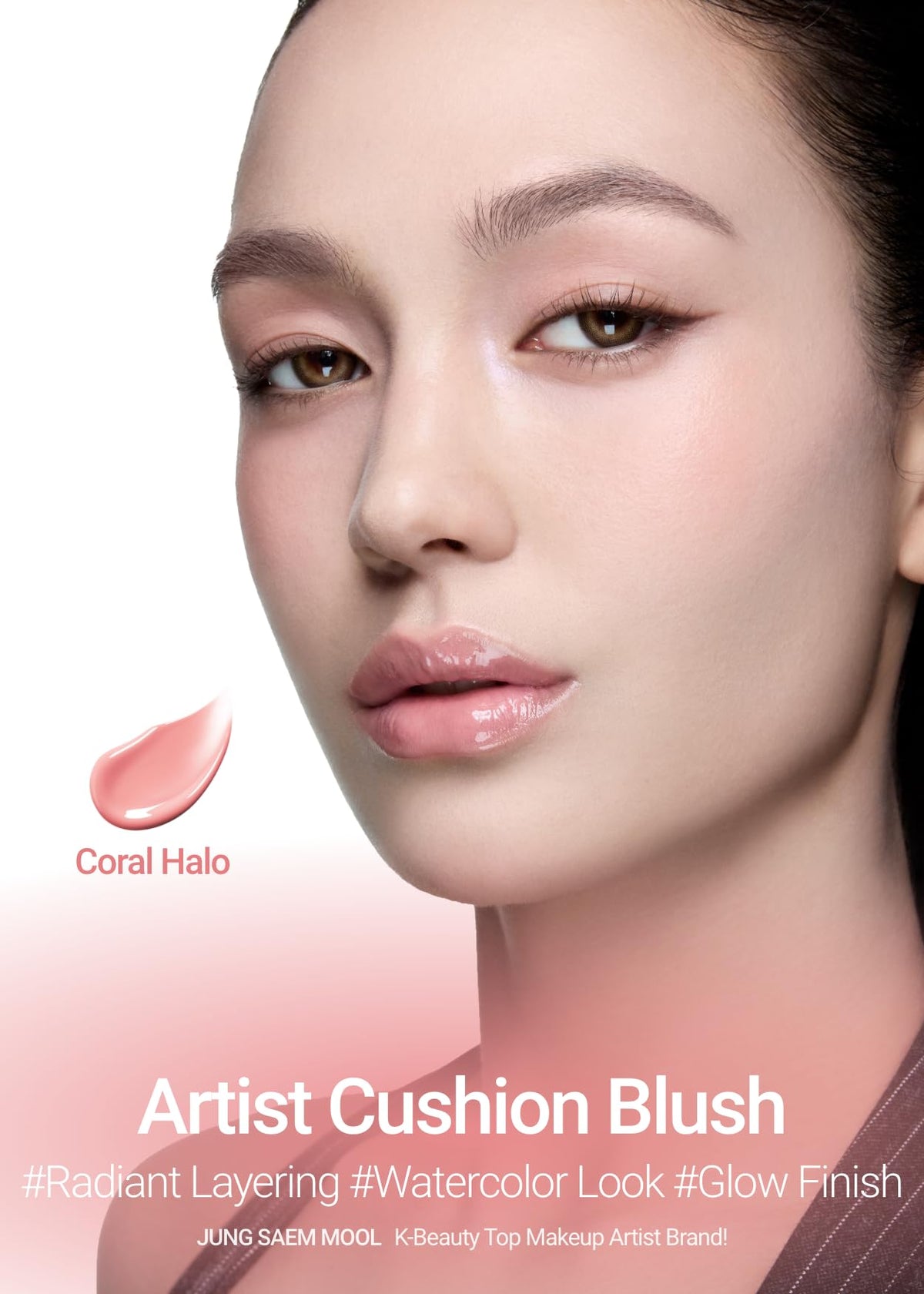 JUNG SAEM MOOL open compact with puff highlighting easy tap-and-apply action