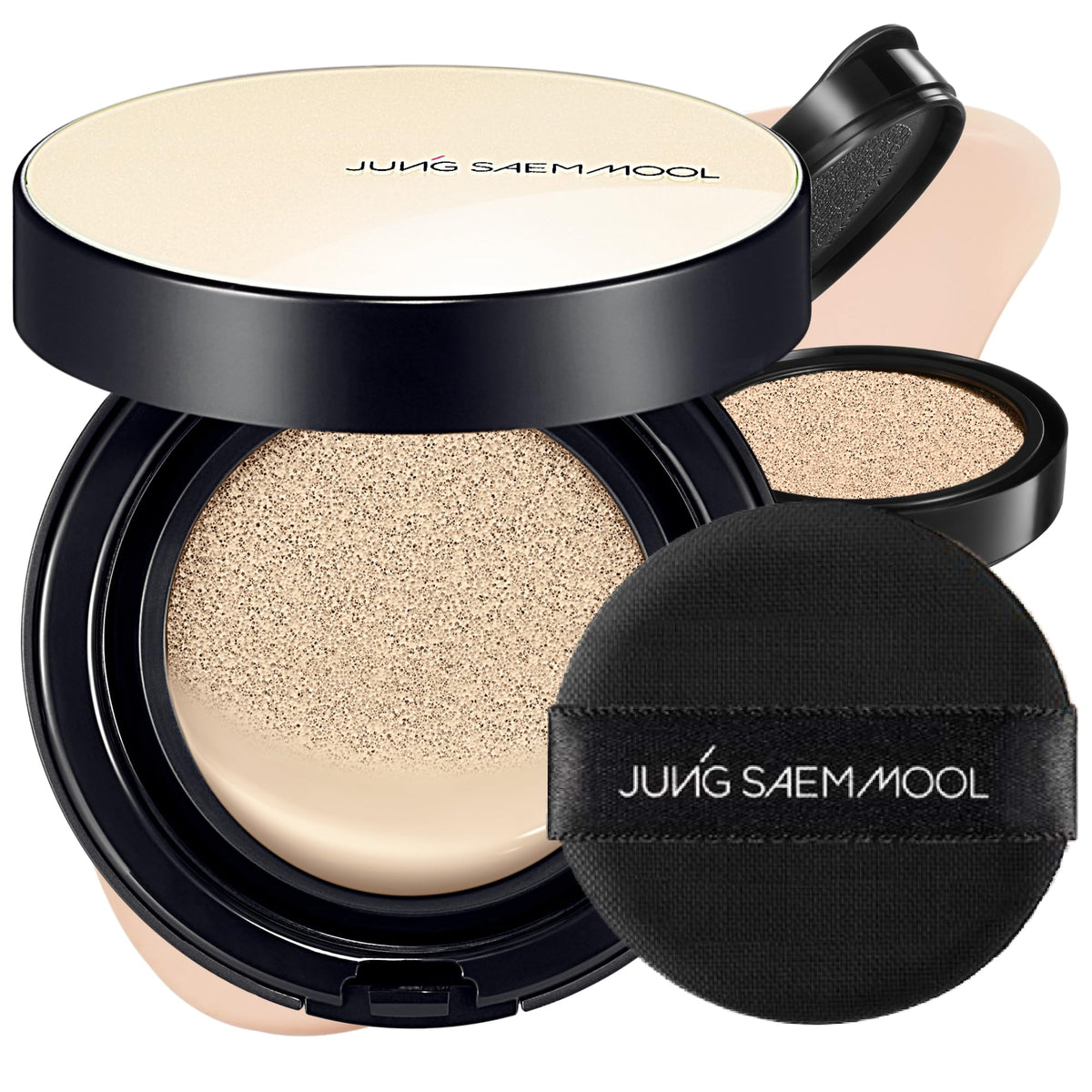 JUNG SAEM MOOL compact front view showing sleek packaging and portability benefit