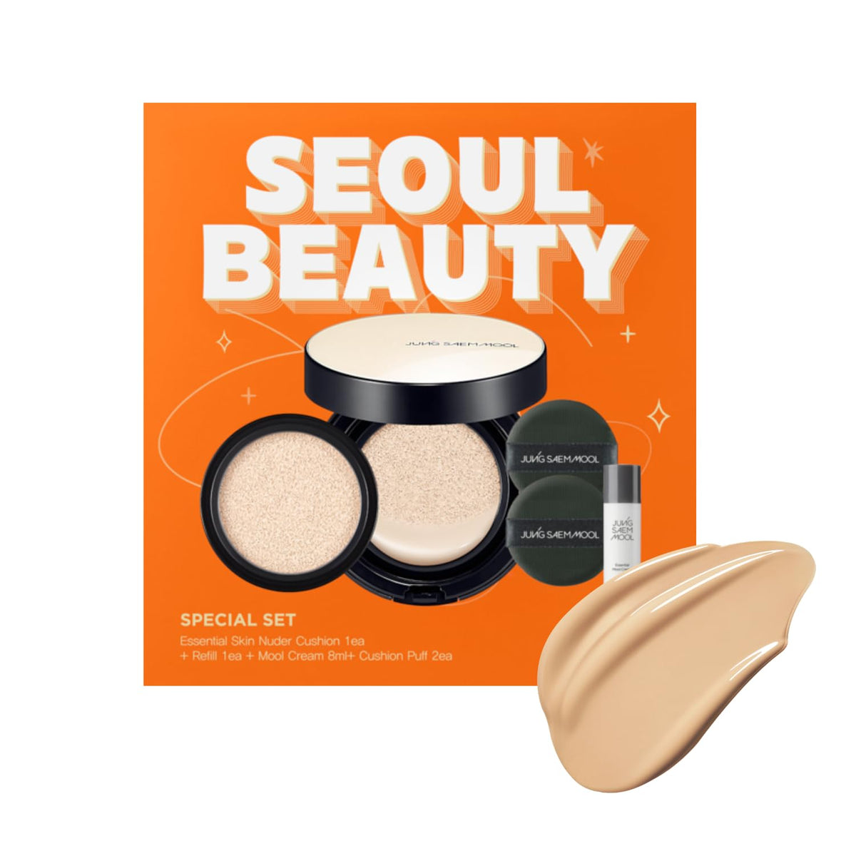 JUNG SAEM MOOL compact front view showing sleek packaging and portable benefit