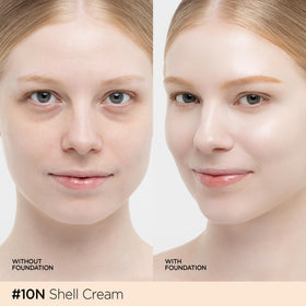 JUNG SAEM MOOL open compact displaying cushion and puff for easy application