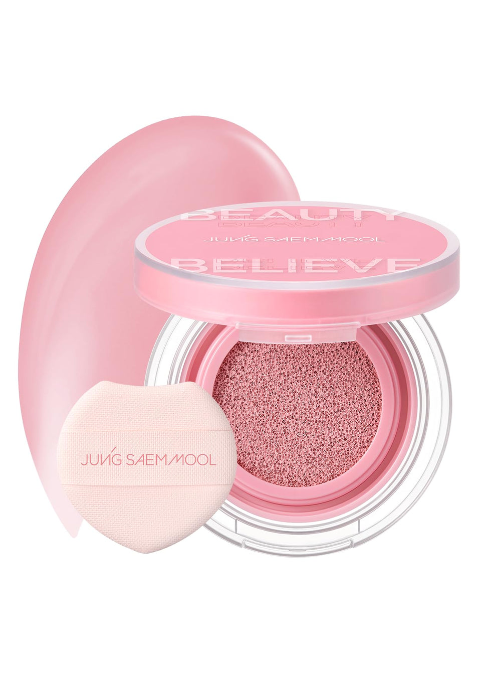 JUNG SAEM MOOL compact front view showing Merry Pink shade and sleek packaging benefit convenience