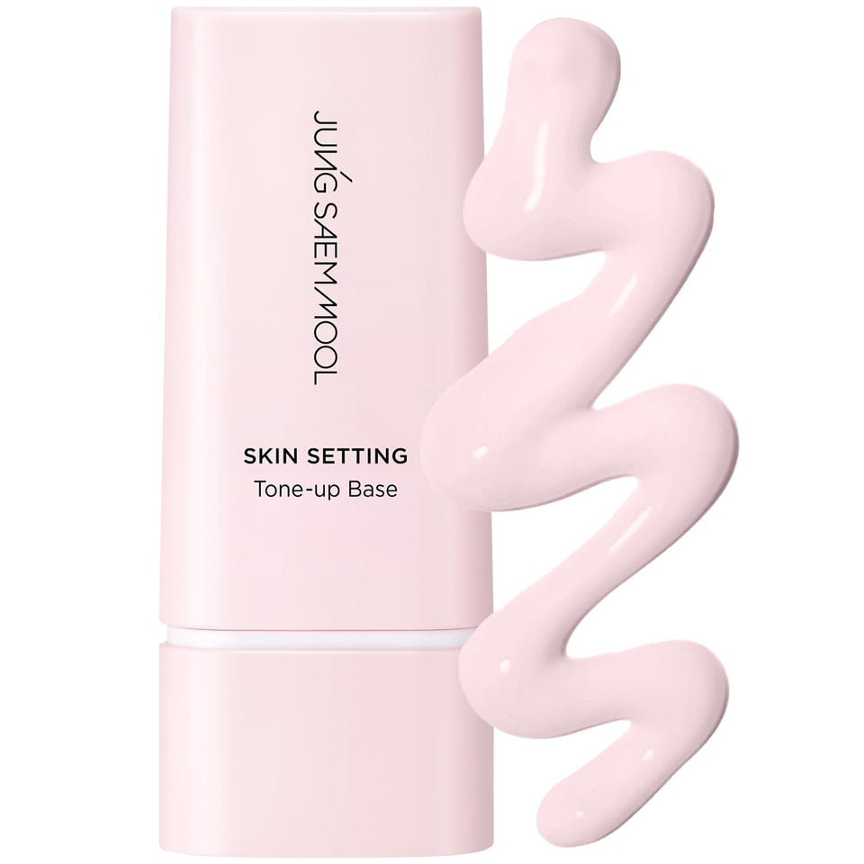 JUNG SAEM MOOL front packaging showing elegant pink primer bottle and label for instant radiance