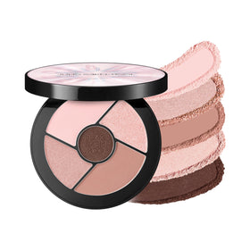 JUNG SAEM MOOL palette front open showing five coordinated shades and compact benefit