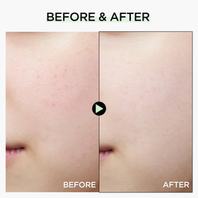 JUNG SAEM MOOL primer swatched on skin demonstrating green color correction benefit