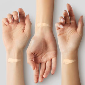 JUNG SAEM MOOL swatches on forearm of 17 Fair Light showing natural skin match