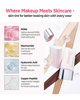 JUNG SAEM MOOL texture swipe showing smooth, blendable serum-tint for natural finish