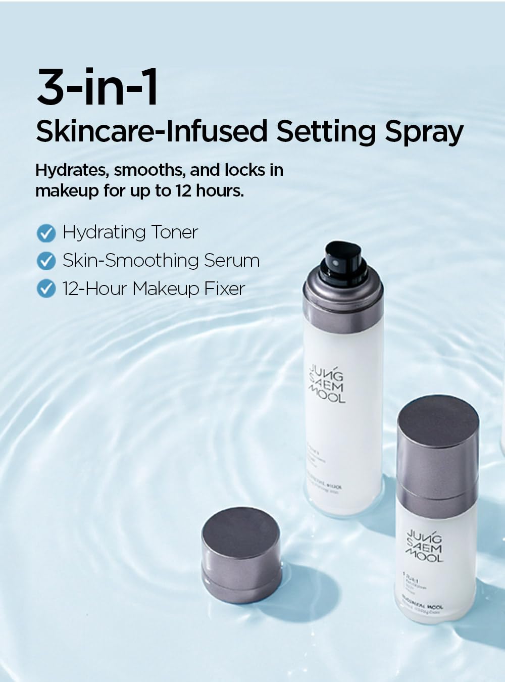 JUNG SAEM MOOL texture with water droplets highlighting hydration benefit