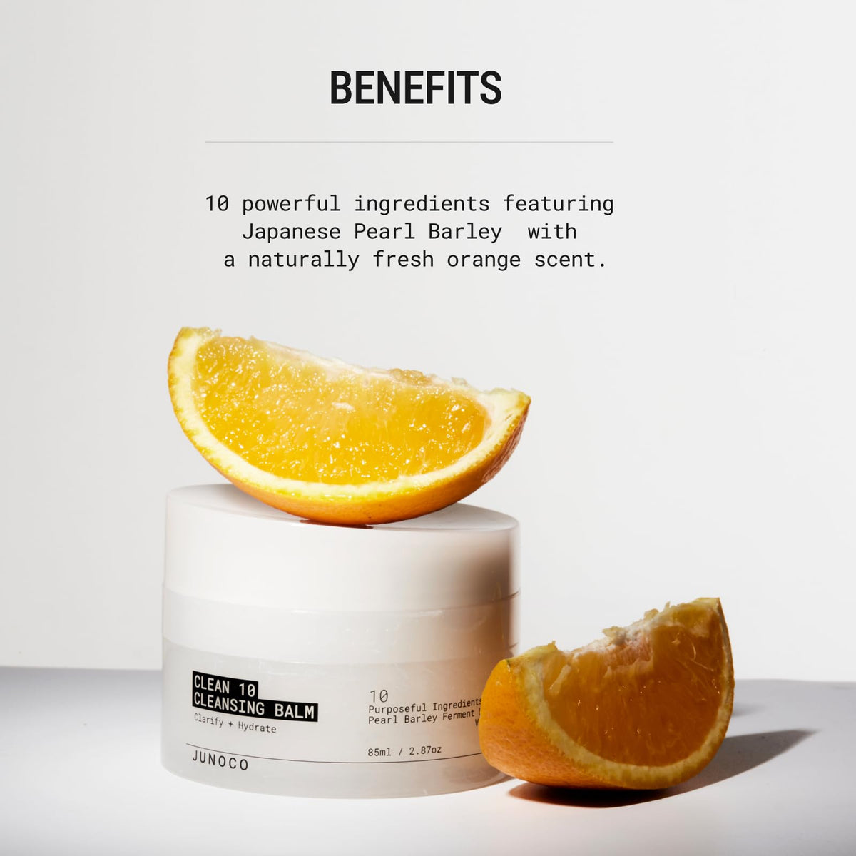 JUNO & Co. emulsifying balm with water showing milky rinse benefit