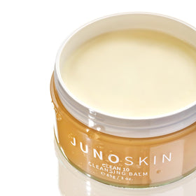 JUNO & Co. jar on bathroom counter lifestyle scene showing simple routine convenience benefit