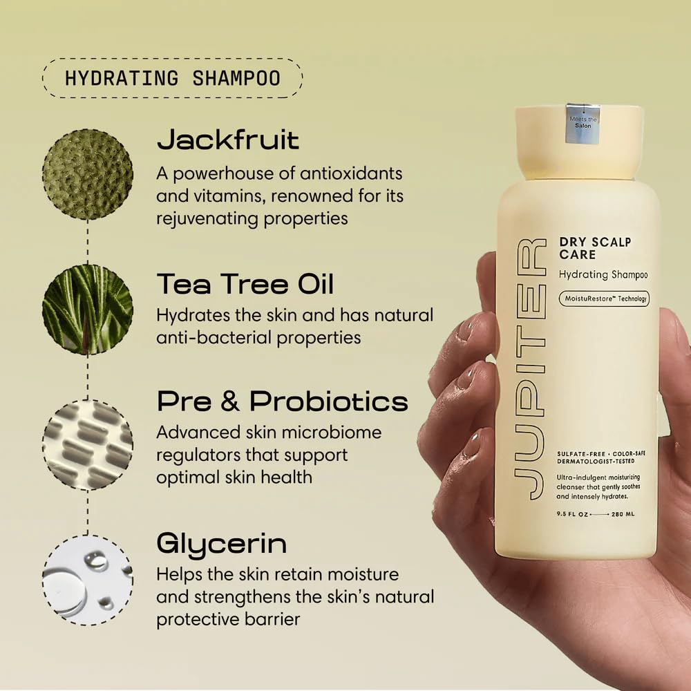 Jupiter conditioner applied to hand demonstrating smooth detangling and softness benefit