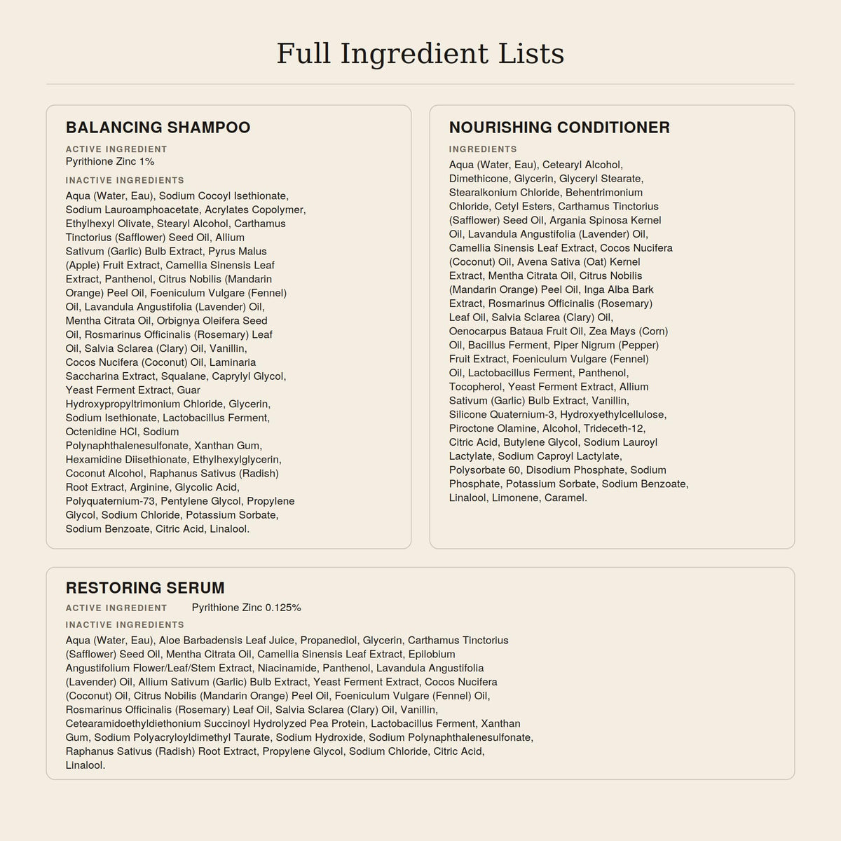 Jupiter ingredients display sugar kelp and aloe showing soothing natural benefits