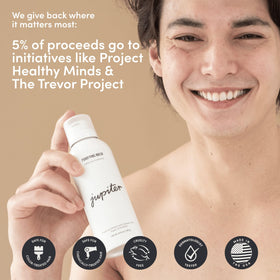 Jupiter scalp mask lifestyle bathroom setup showing product ready for weekly self-care and salon-quality results
