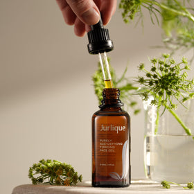 Jurlique applied in nighttime routine showing skin nourishment benefit