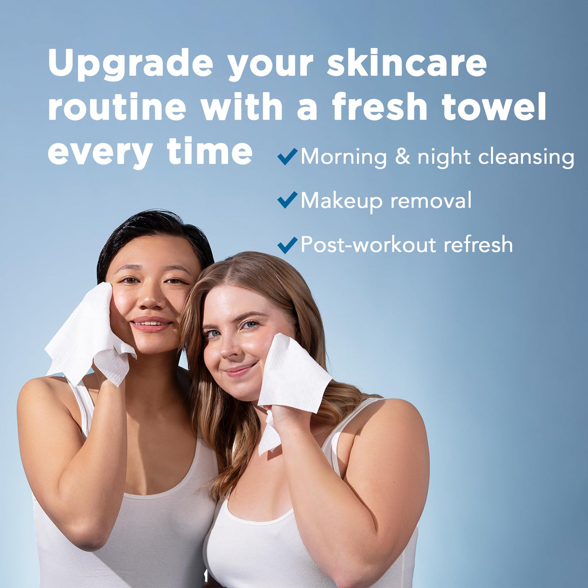 Just Clean Skin towel absorbing spilled water to show high absorbency and durability