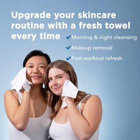 Just Clean Skin towel absorbing spilled water to show high absorbency and durability