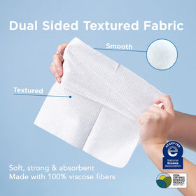 Just Clean Skin close-up of dual-sided texture highlighting gentle exfoliation benefit