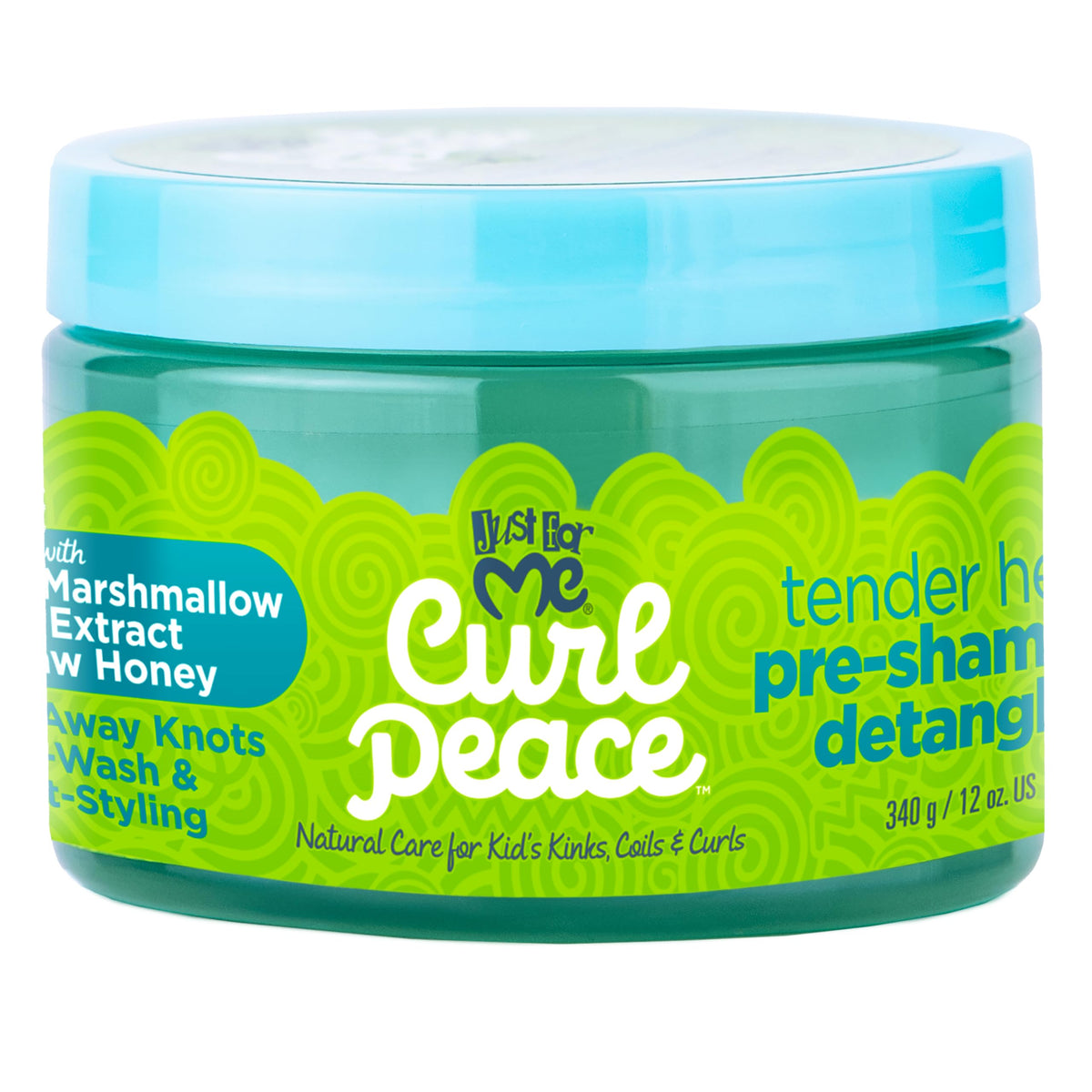 Just For Me texture close-up illustrating smooth creamy detangler slip