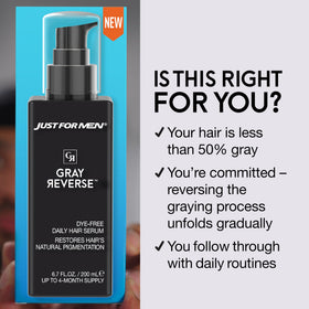 Just for Men applied to scalp demonstrating easy 30-second massage
