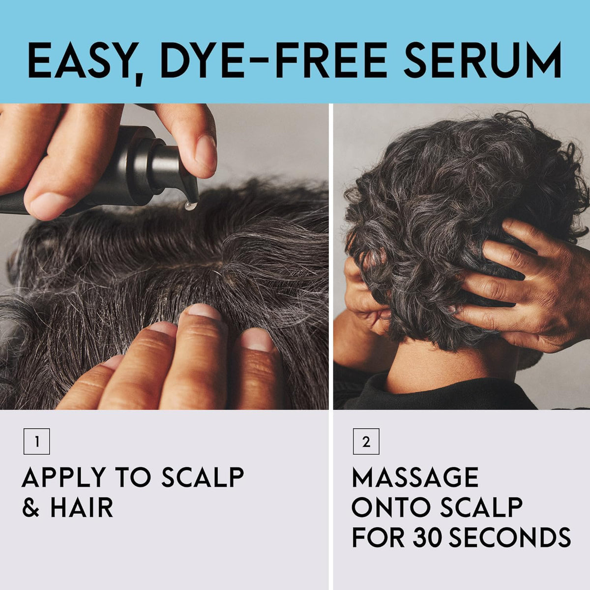 Just for Men before and after hairline showing gradual gray reduction
